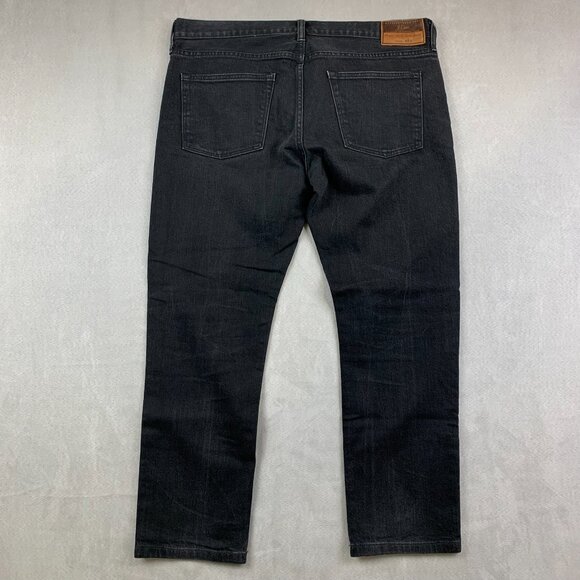 J Crew Mens Pants 36 Black Denim Jeans 484 Stretch Slim Tapered Luxury 36x27 - Picture 10 of 13